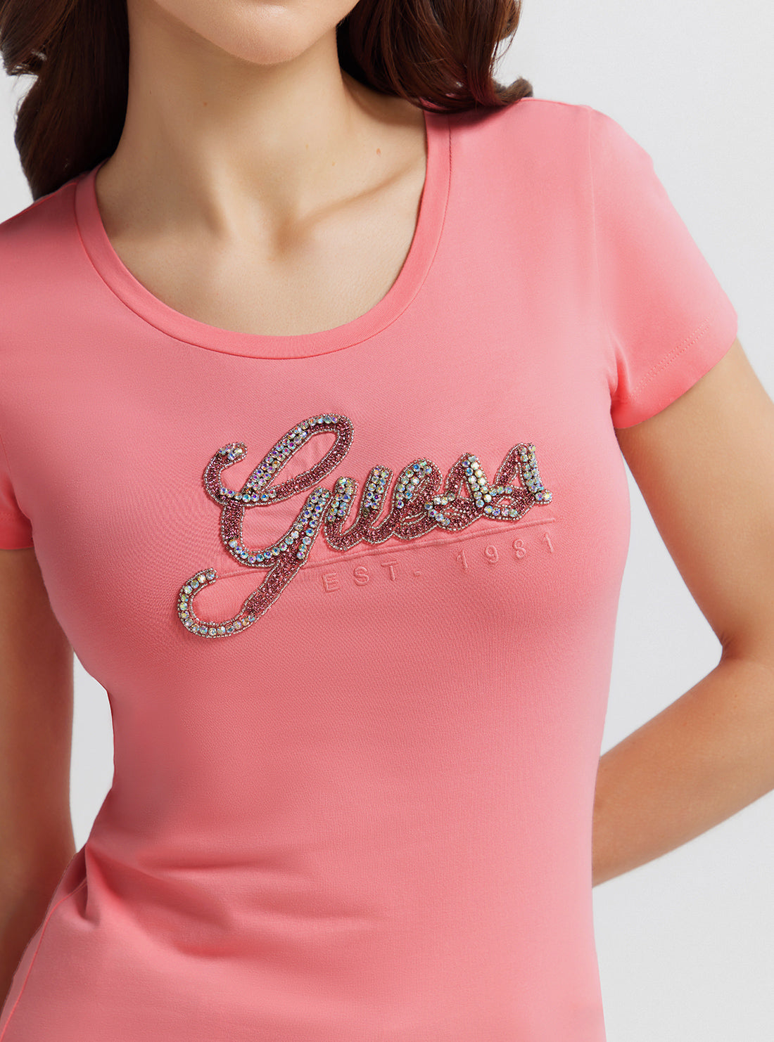 Eco Pink Rhinestone Logo T-Shirt