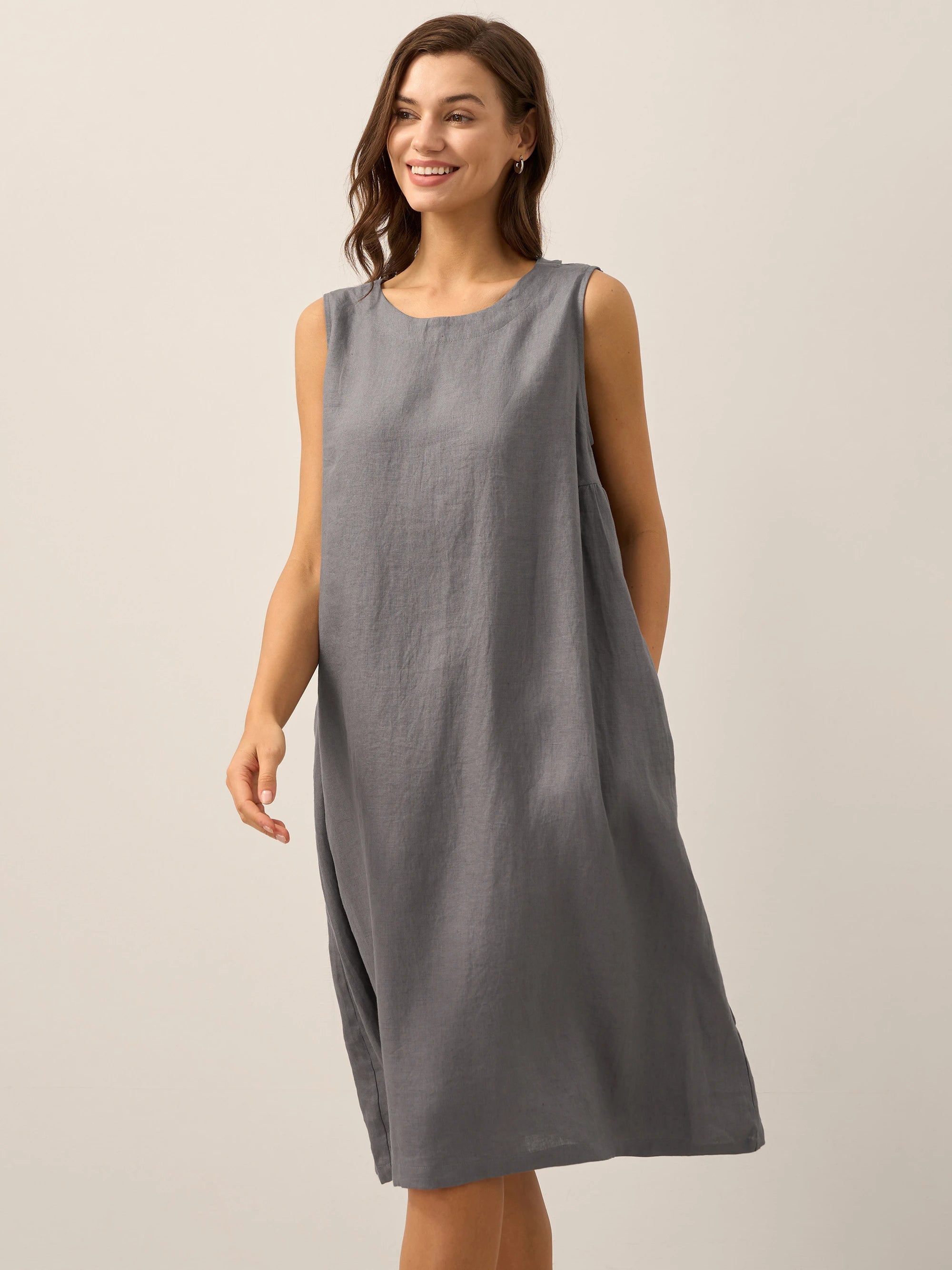 100% Linen Lightweight Sleeveless Dress SIENNA