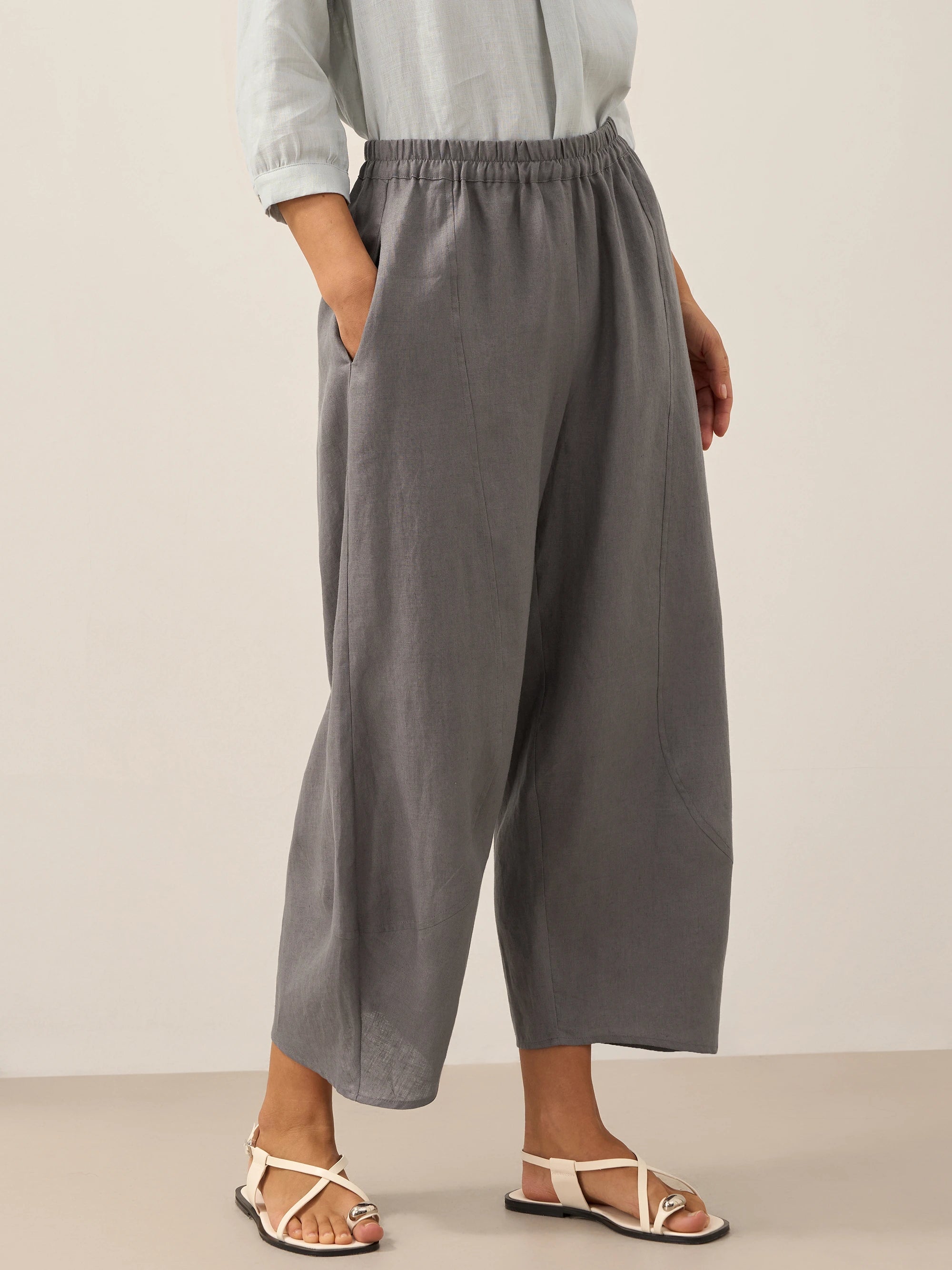 100% Linen Classic Ankle Pants ZOE
