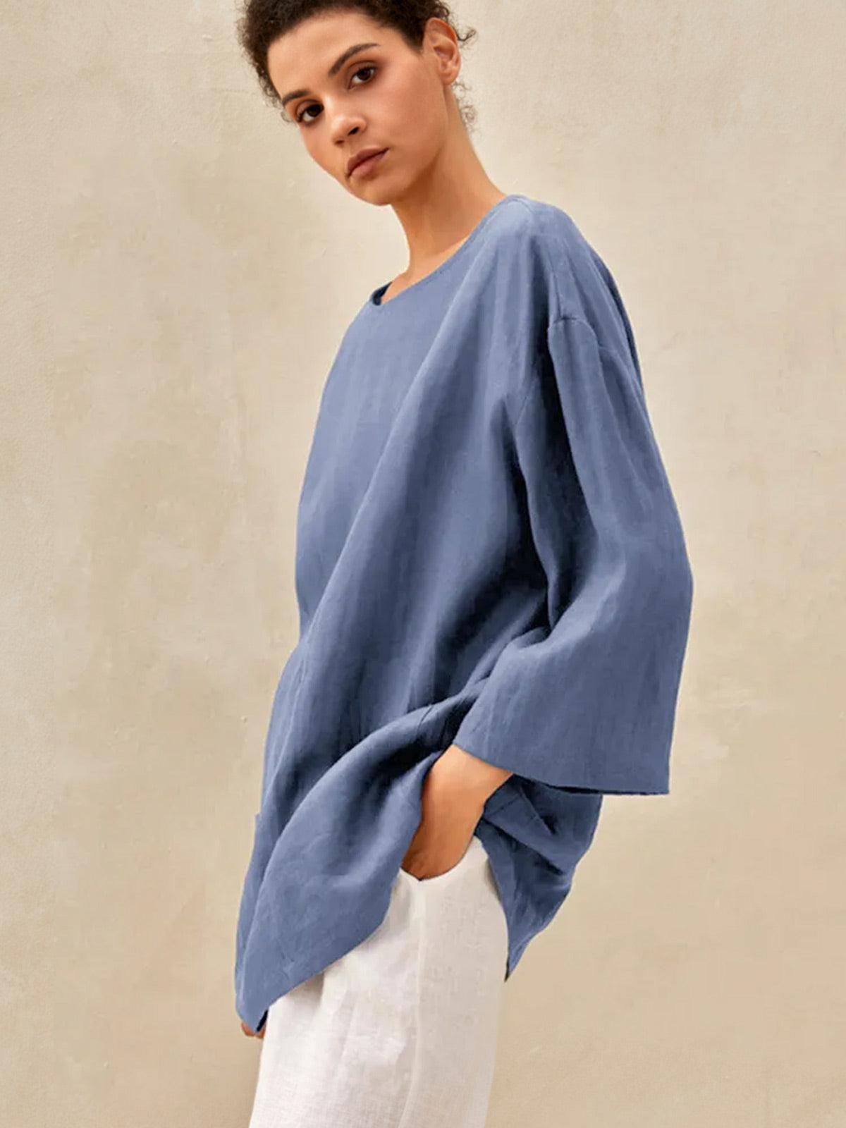 100% Linen Loose Long Shirt LILY