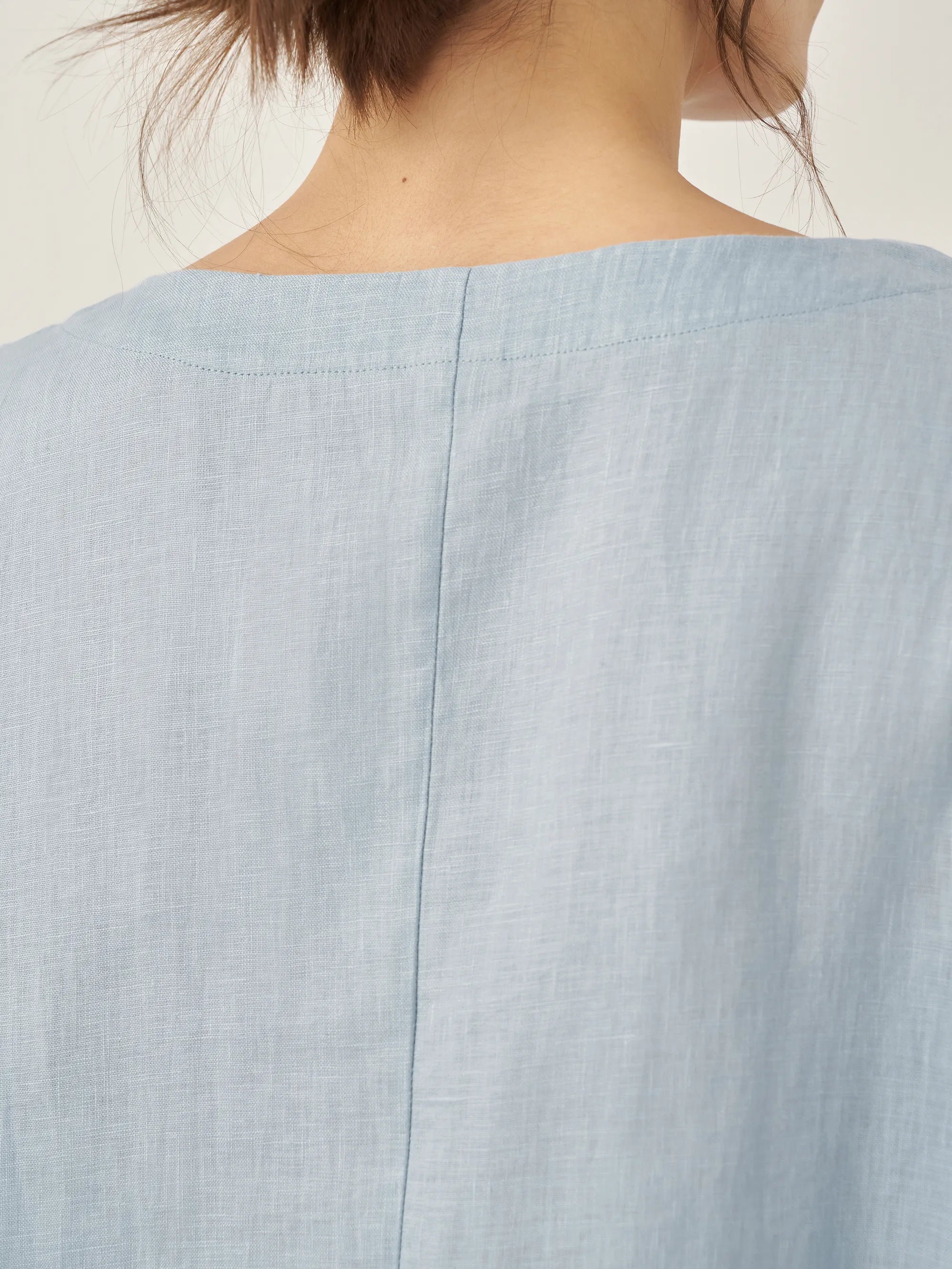 100% Linen Boatneck 3/4 Length Sleeve Top AURORA