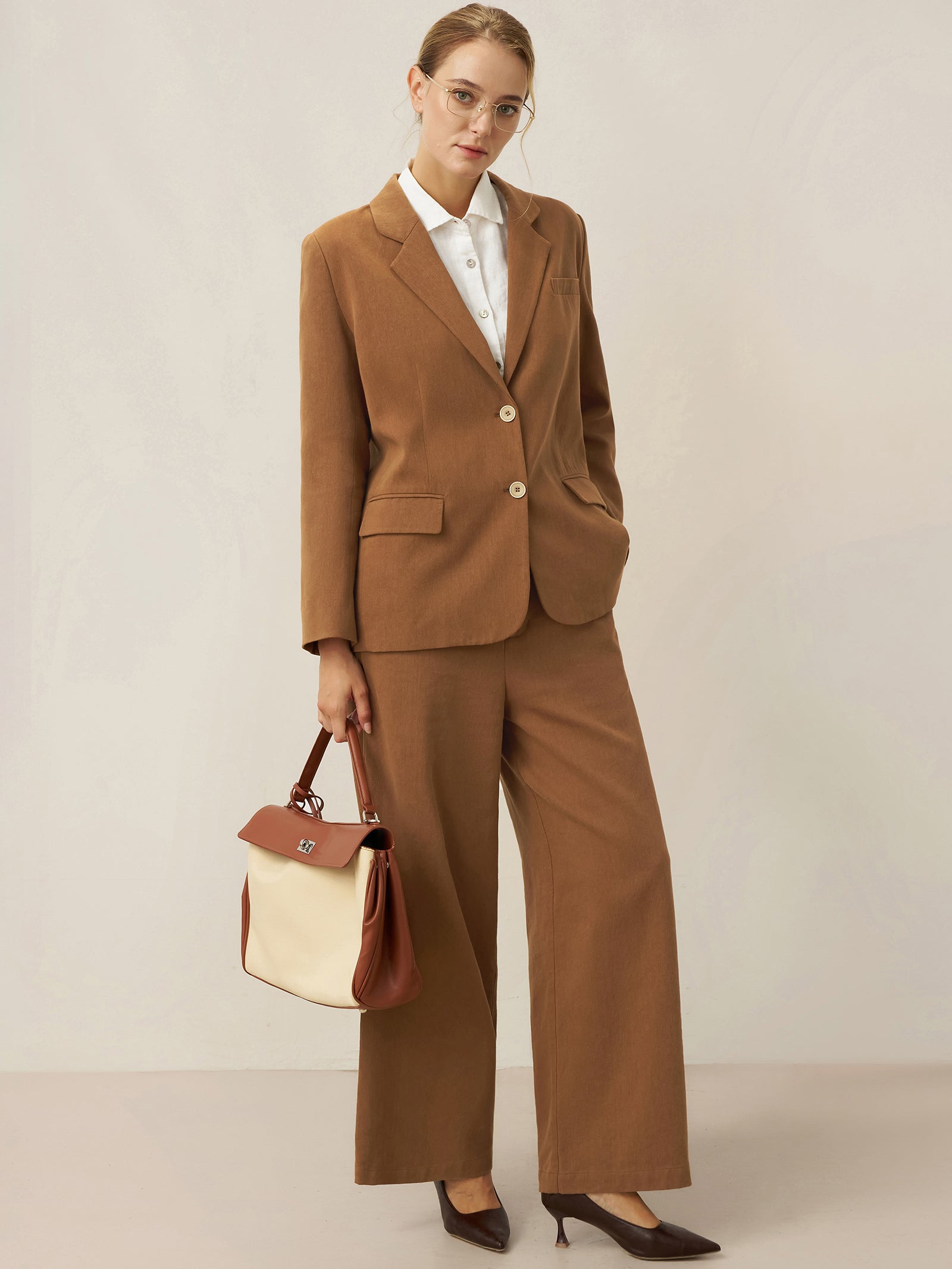 Tencel Linen Drawstring Straight Leg Pants