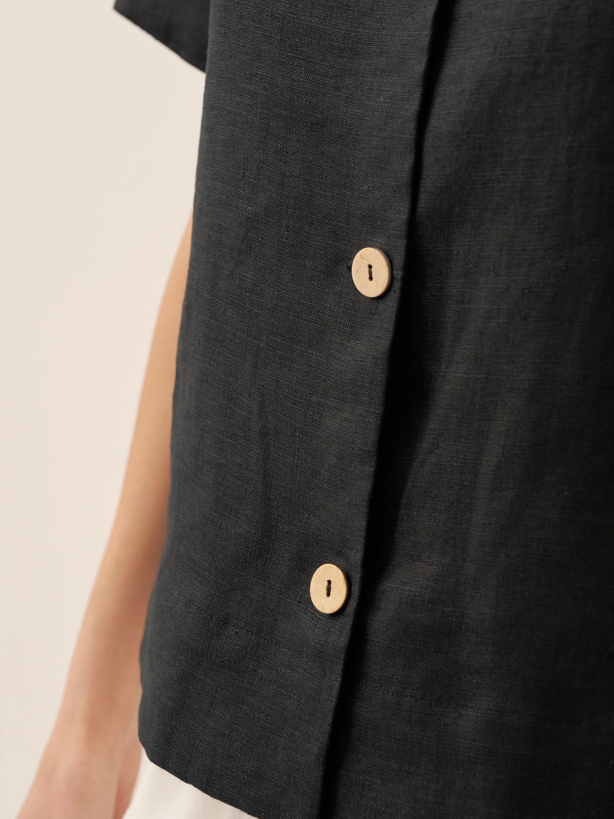 100% Linen Button-Up Short Sleeve Shirt ORENDA