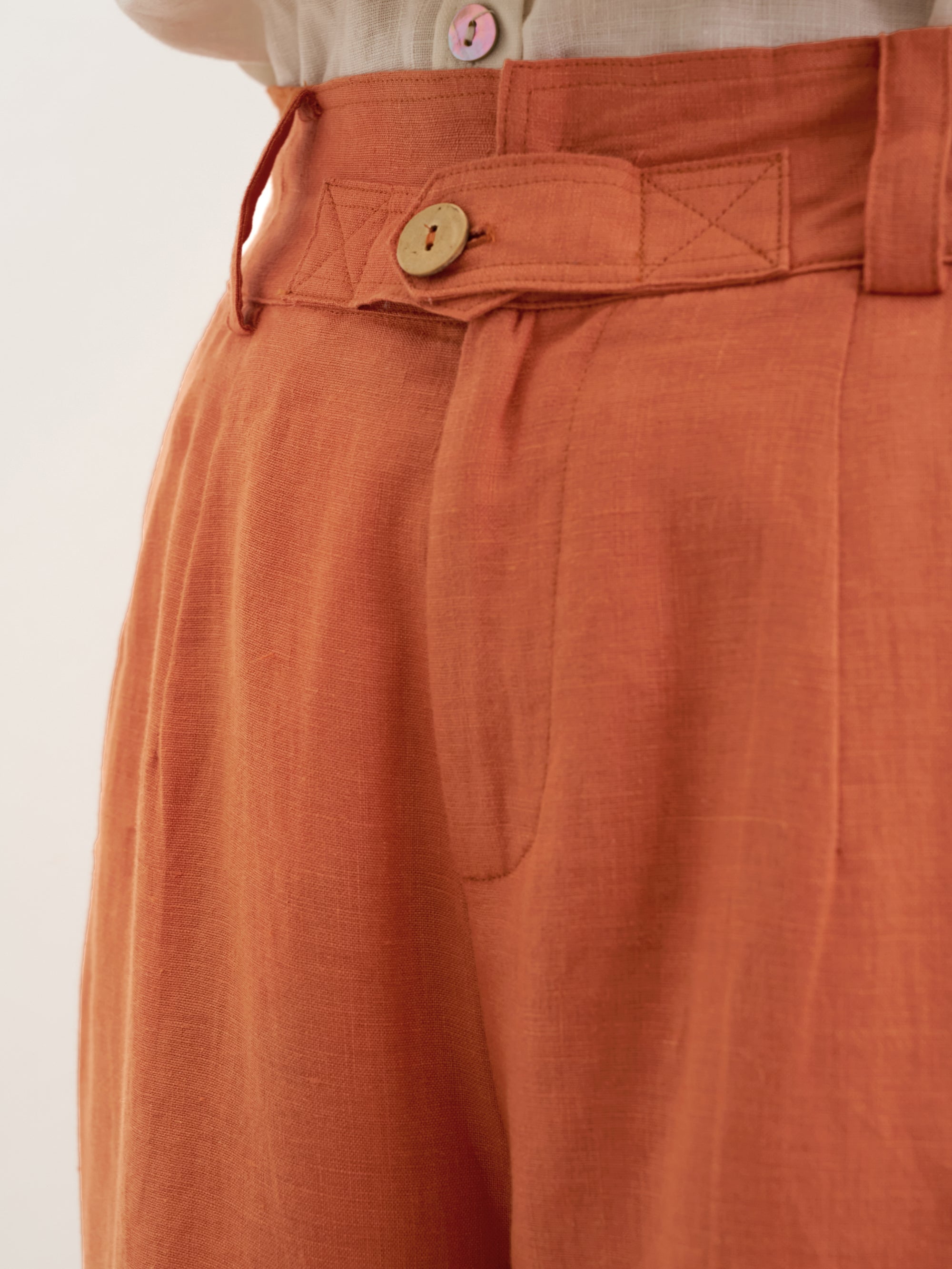 100% Linen High Waisted Ankle Pants DALLAS