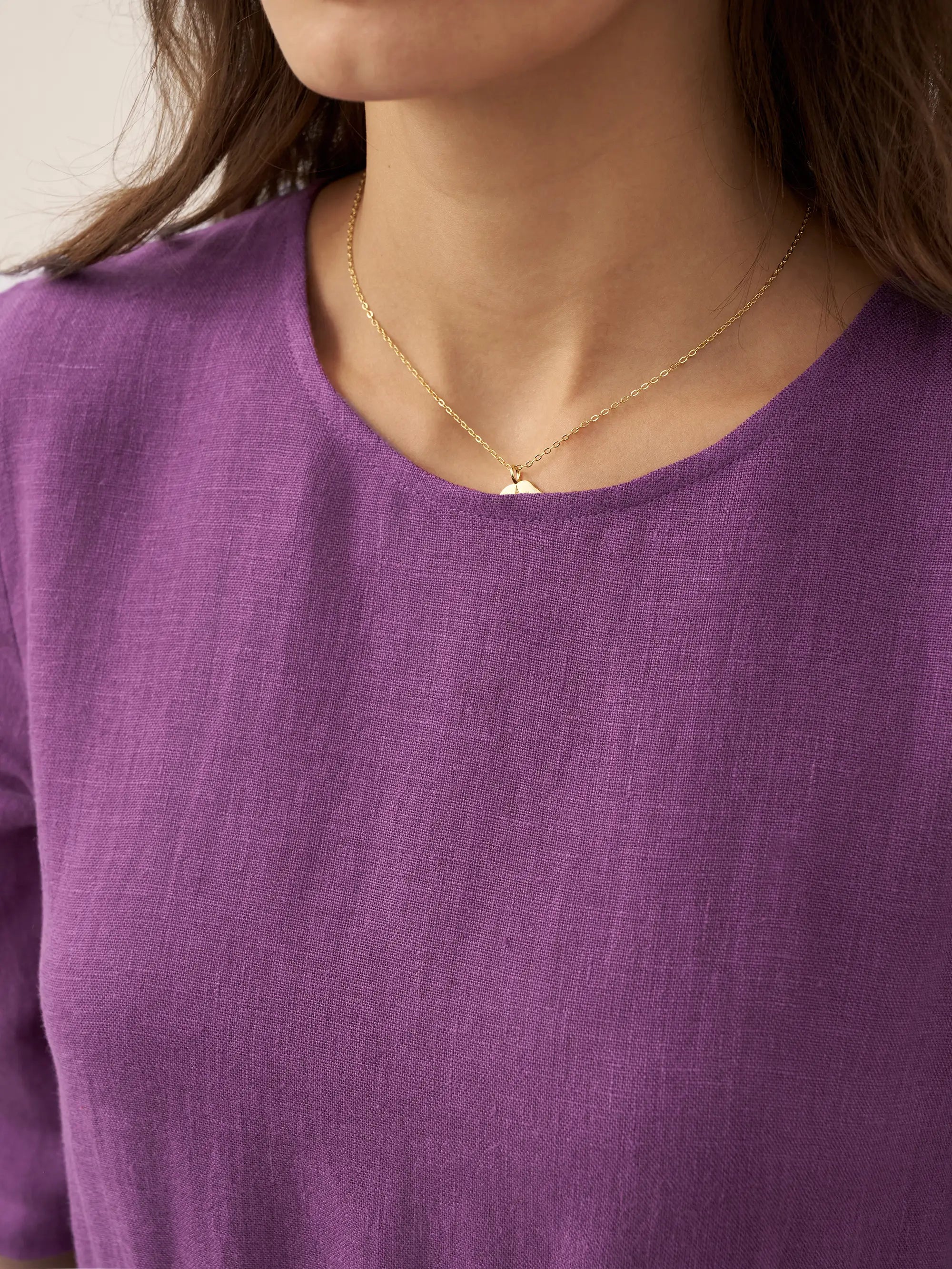 100% Linen Petal-Waist Drawstring Midi Dress JASMINE