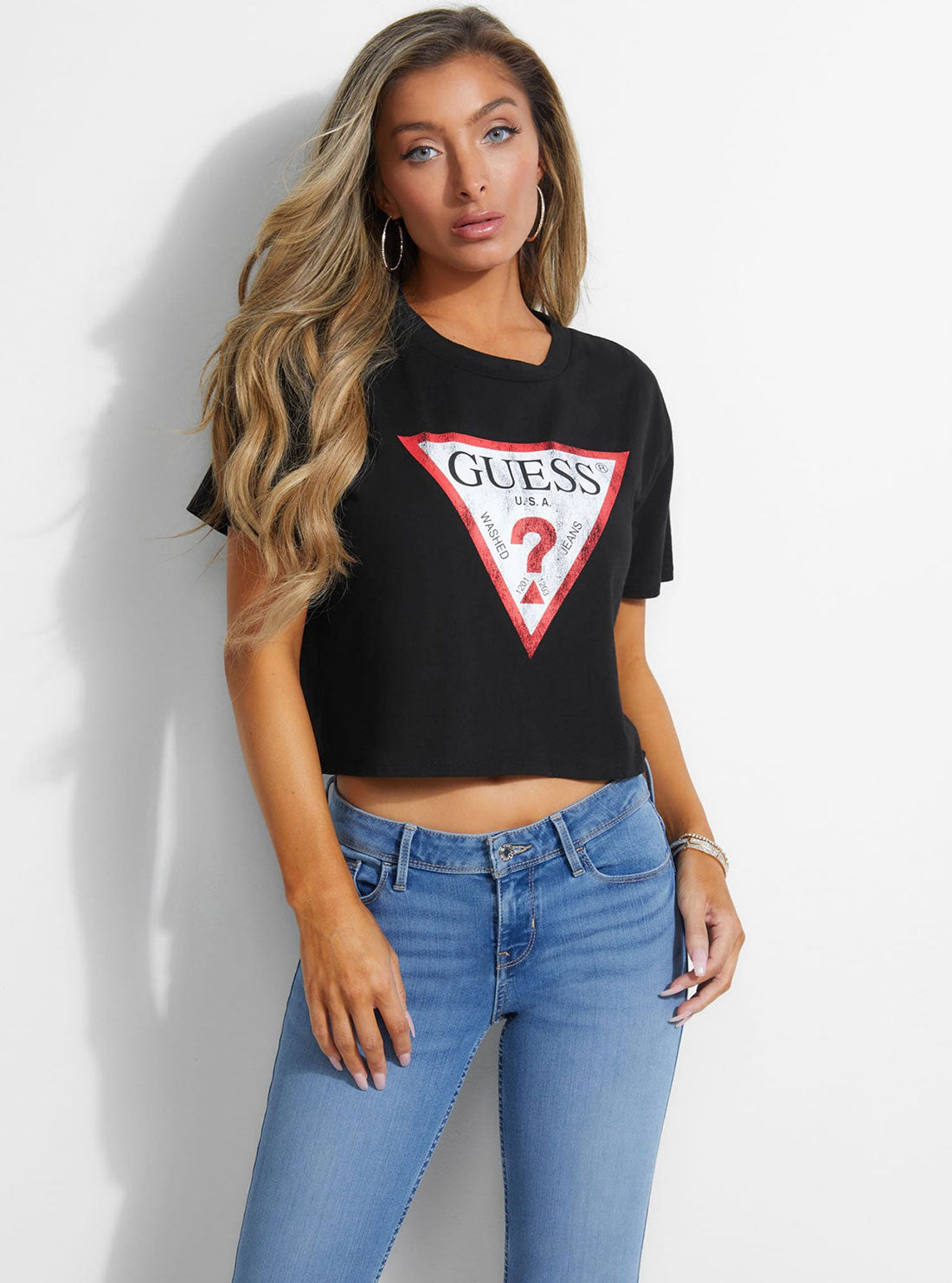 Eco Black Cropped Logo T-Shirt