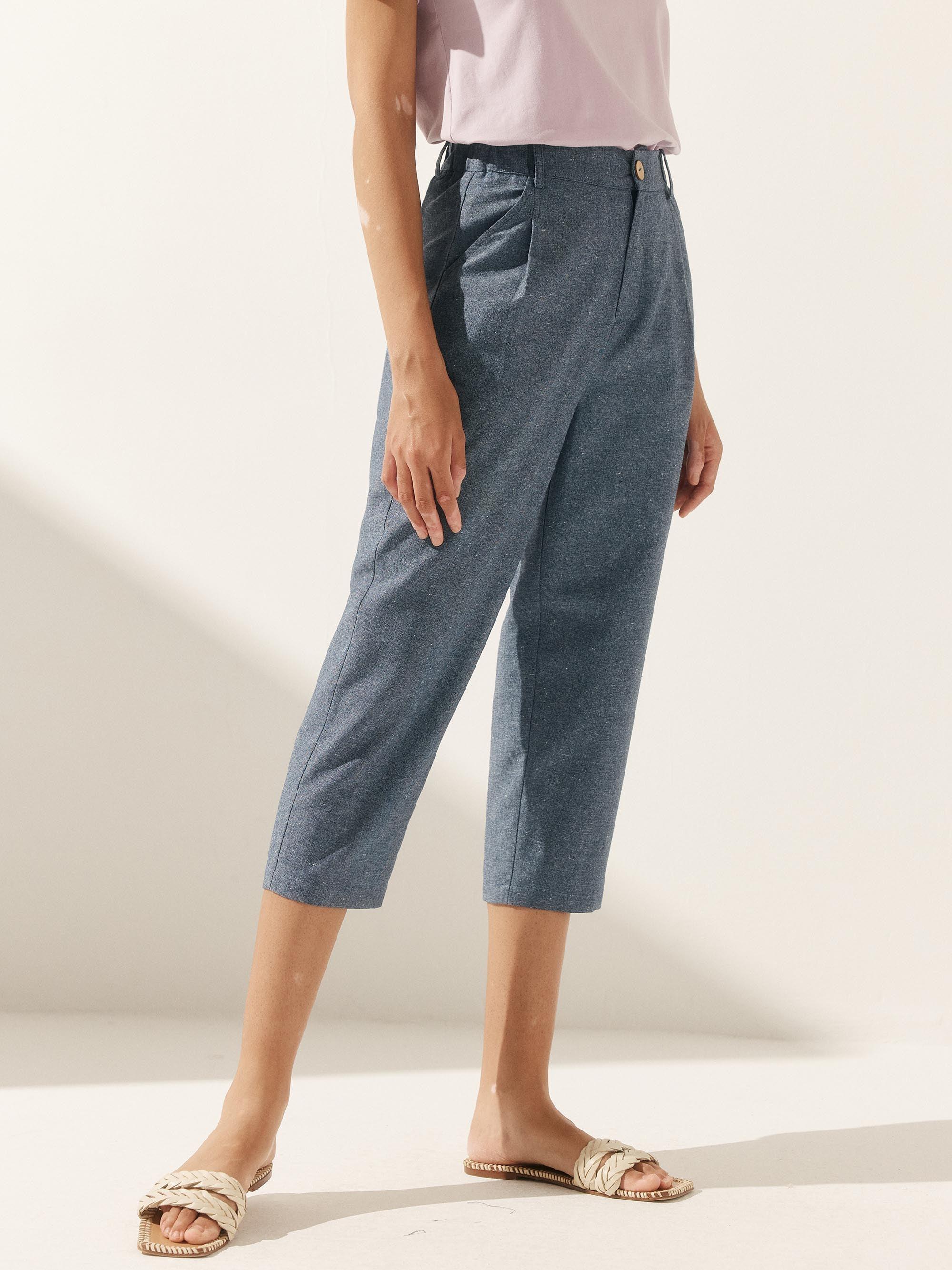 Linen Easy Elastic Waist Pants