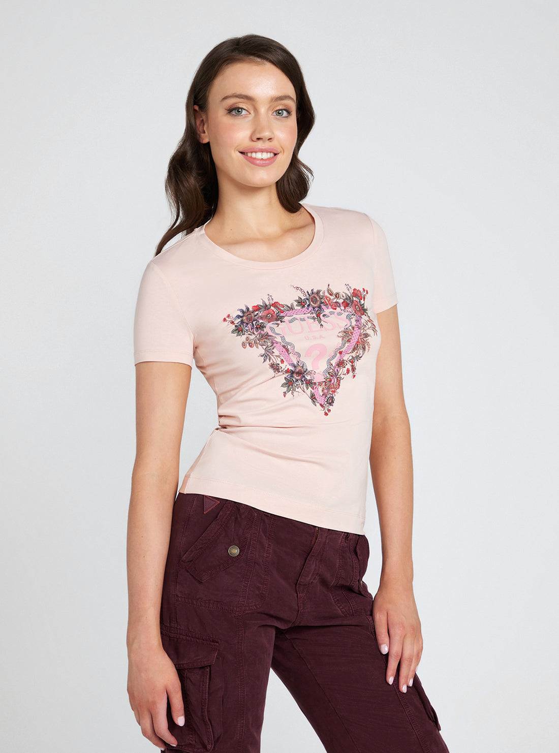 Eco Light Pink Flower Triangle Logo T-Shirt
