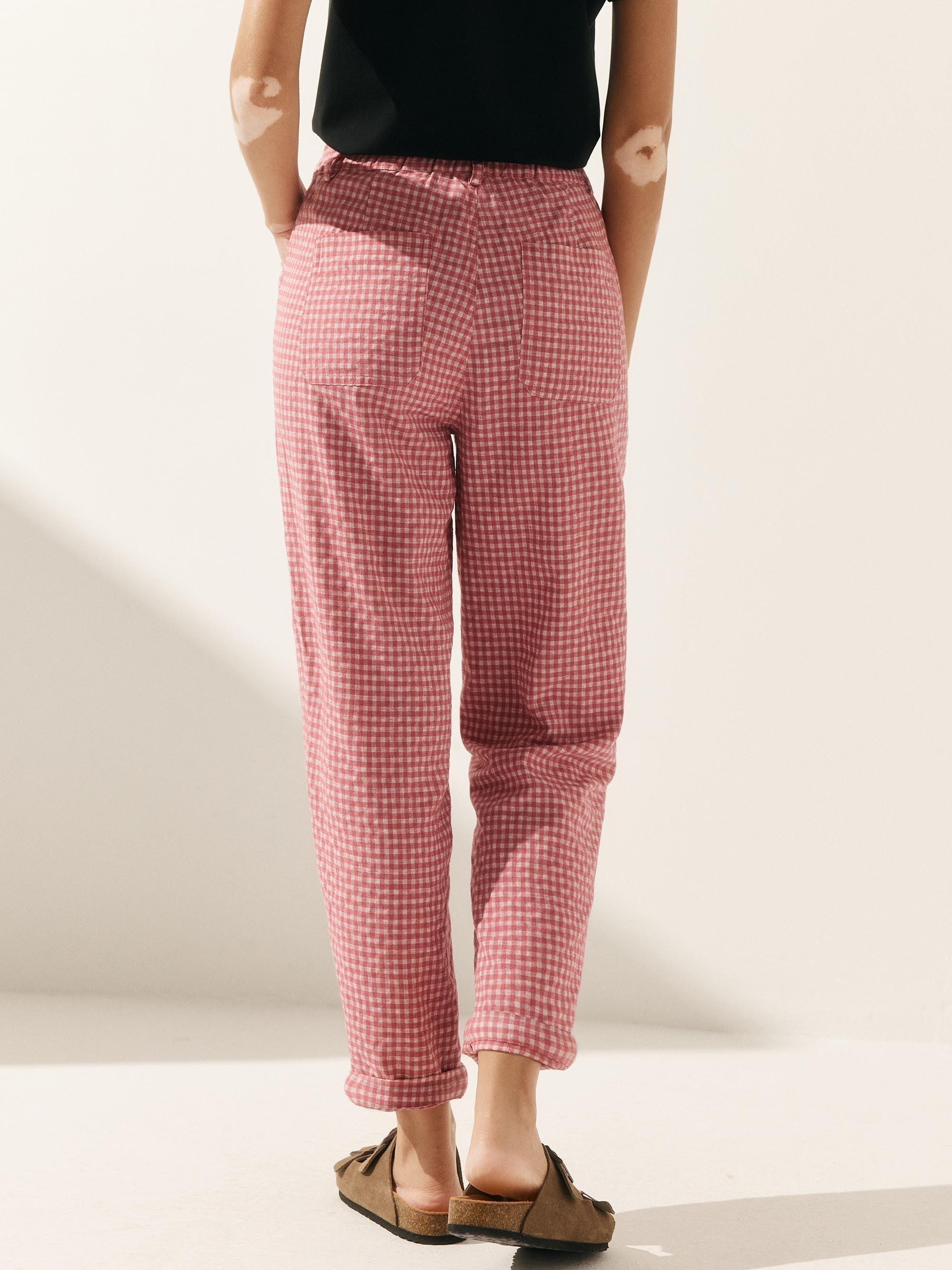 Linen Simple Button Fly Trousers