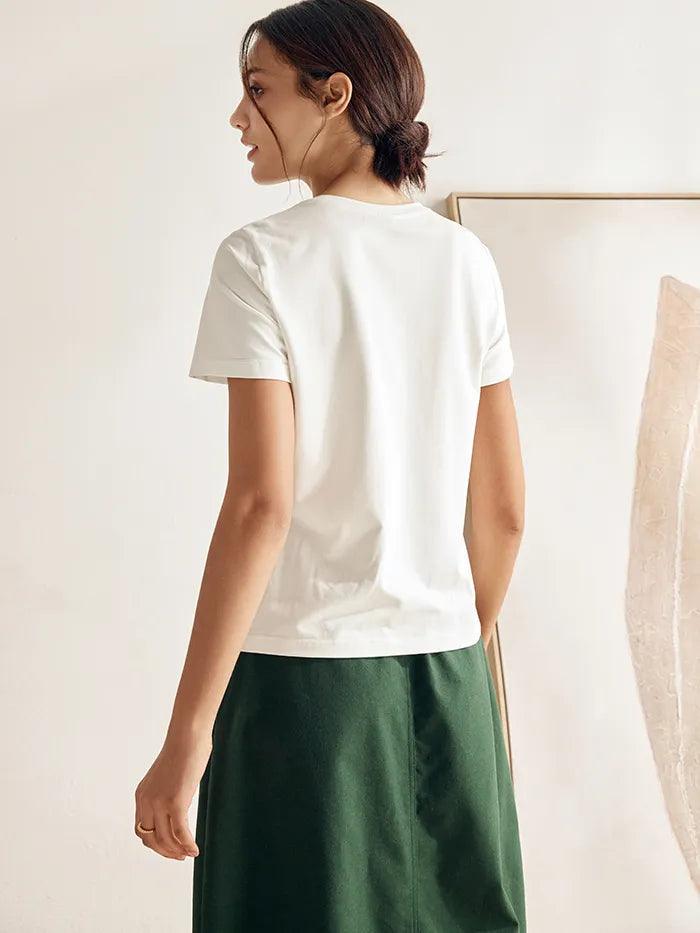 Stretch-Knit Bamboo Classic Basic Tee BELLE