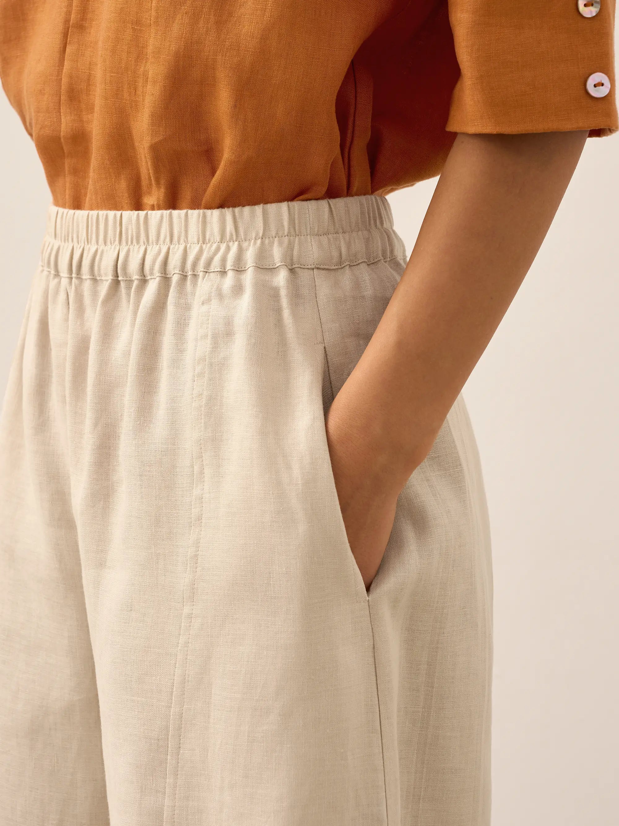 100% Linen Classic Ankle Pants ZOE