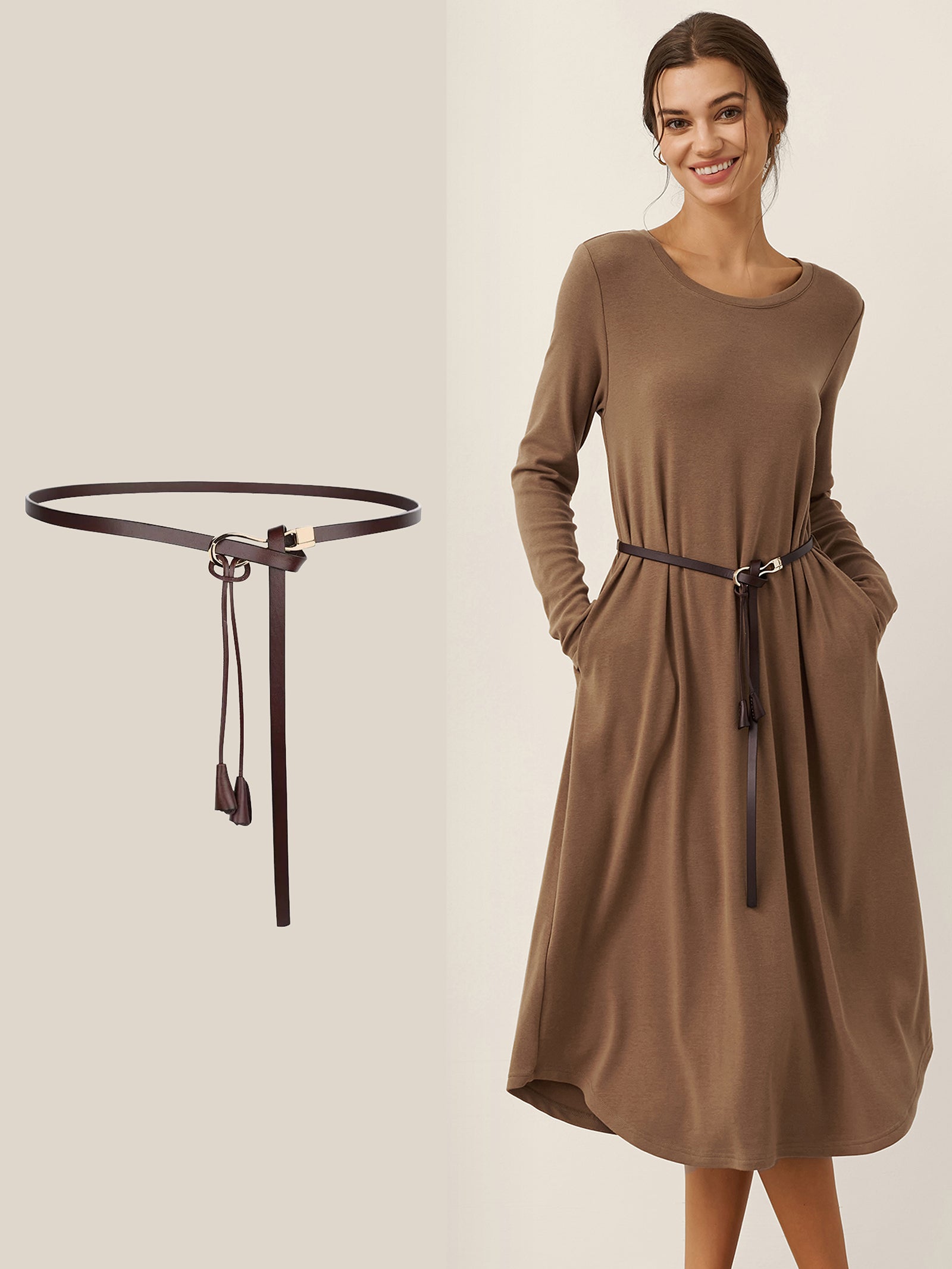 A-Line Curved Hem Stretch Maxi Dress KAYLA