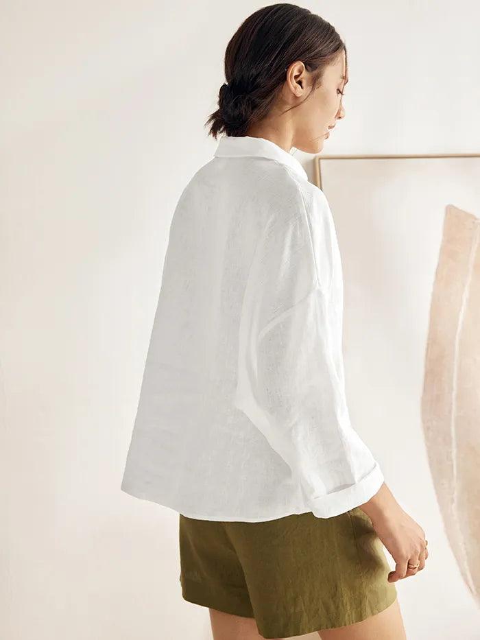 Linen Oversized Fit Pocket Shirt ELOWEN