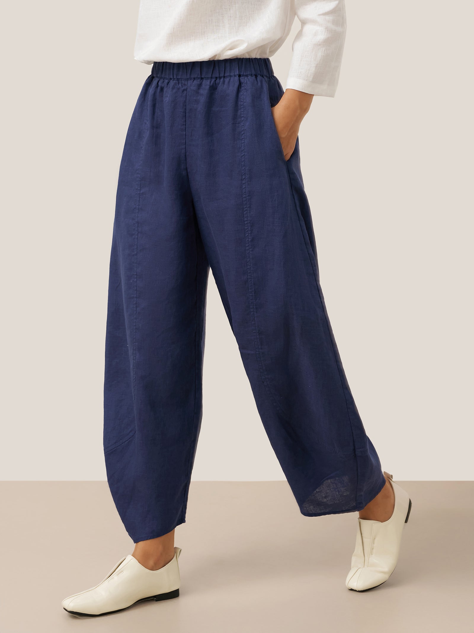 100% Linen Classic Ankle Pants ZOE