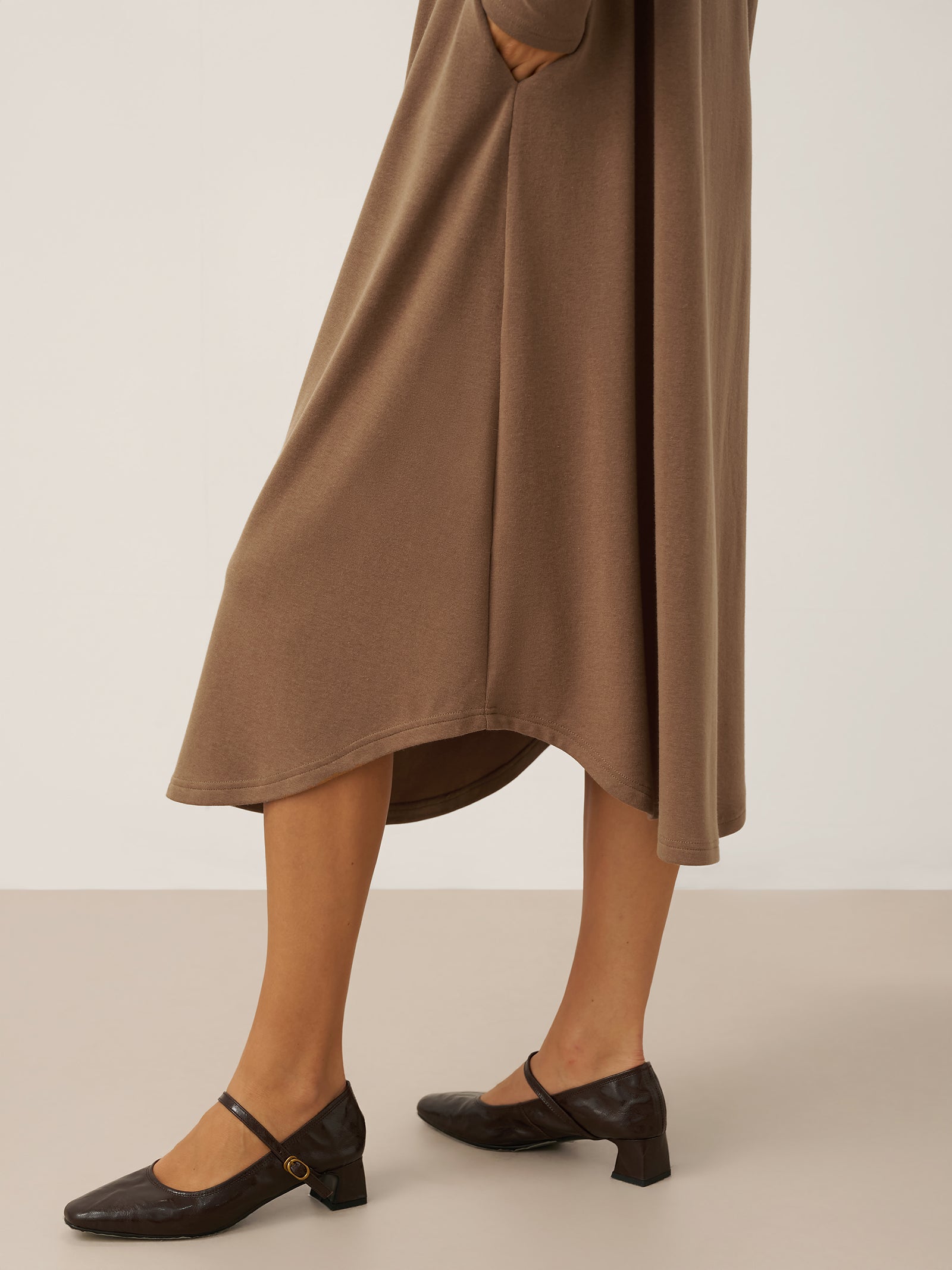 A-Line Curved Hem Stretch Maxi Dress KAYLA