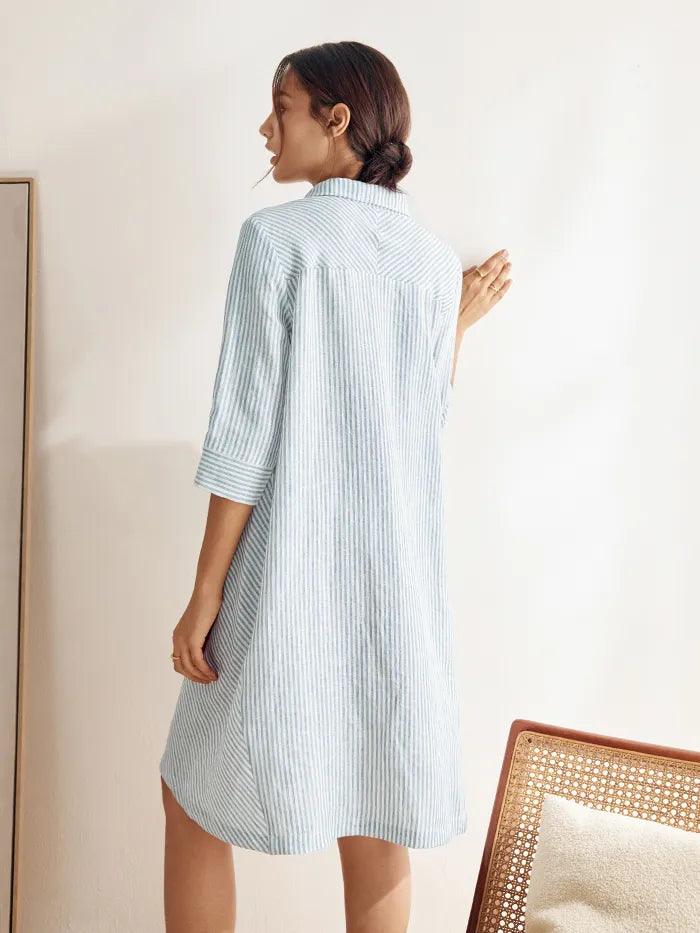 100% Linen Shirt Dress MADISON