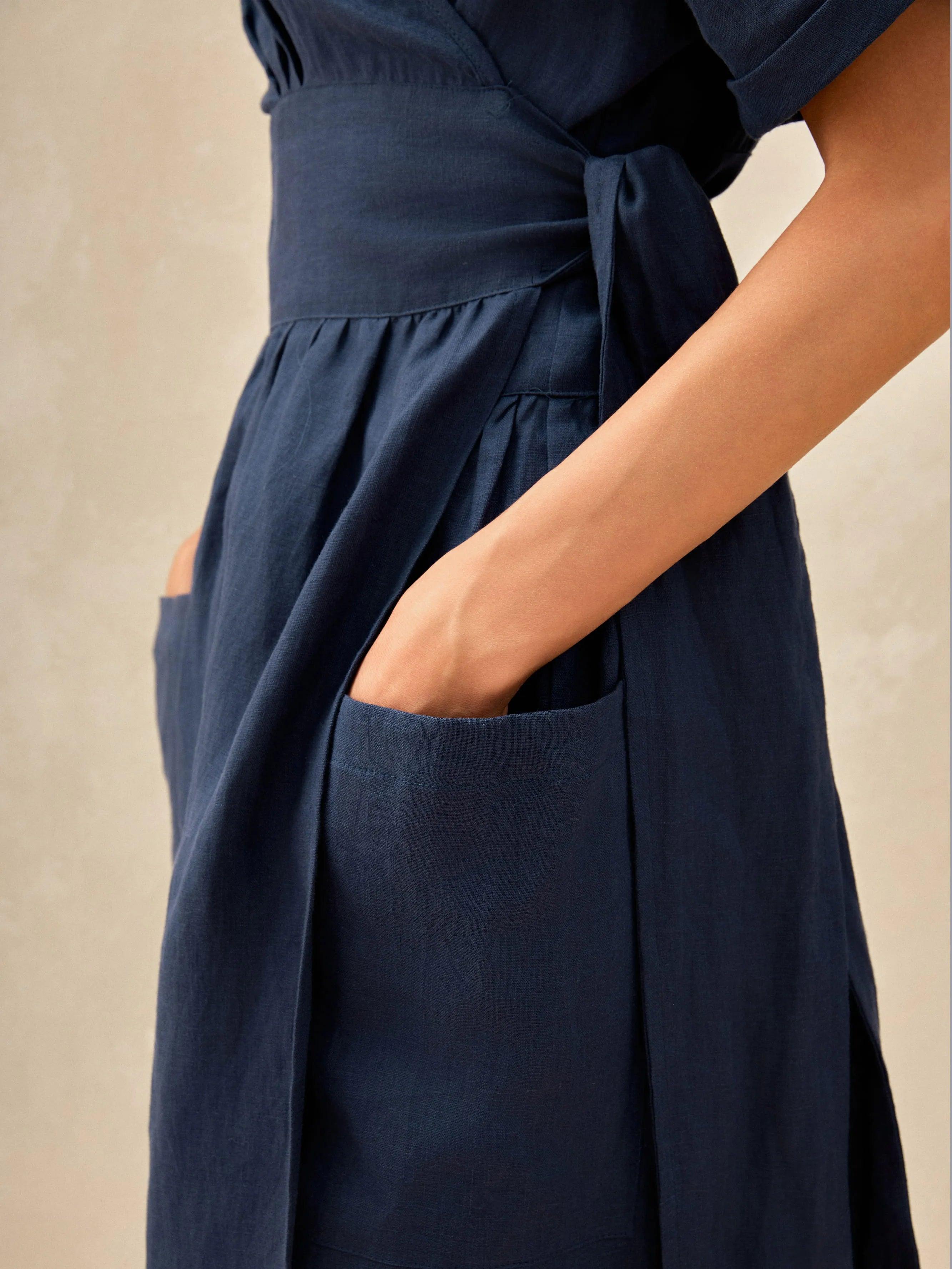 100% Linen Kimono Dress CELESTE