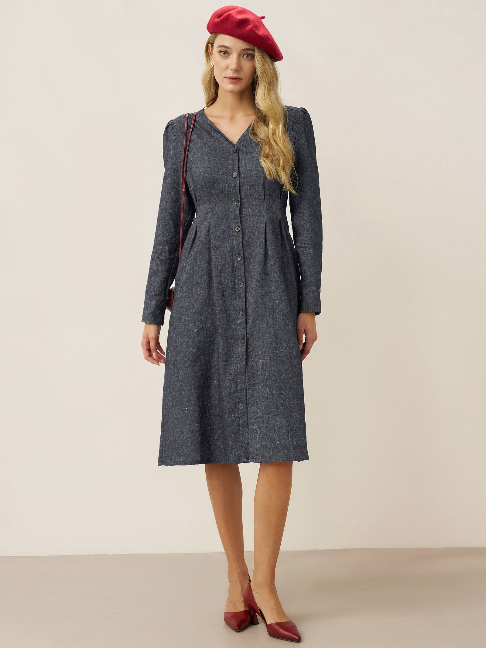 Linen Denim Texture Jacket Dress HANNAH