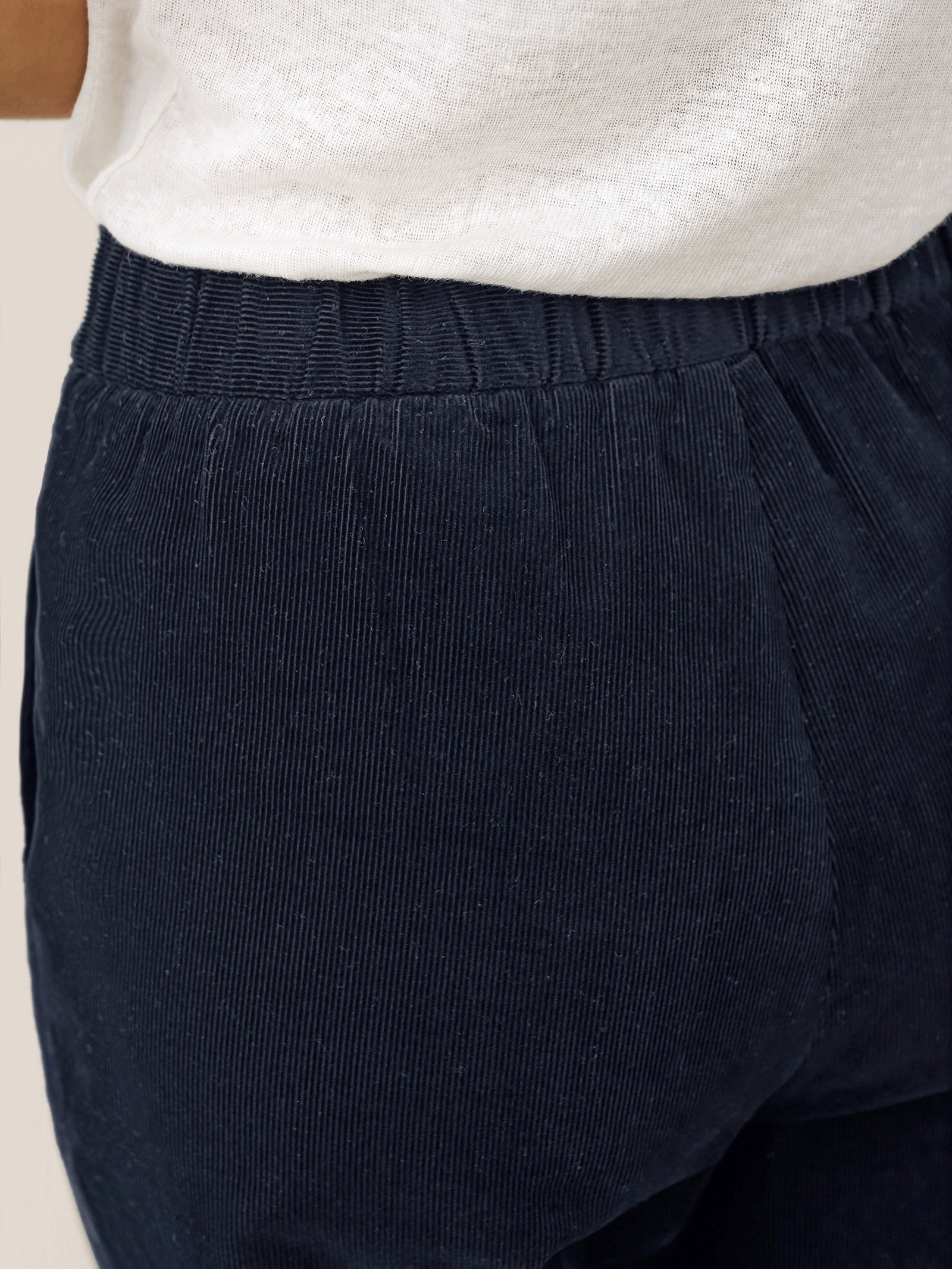 Cotton Elastic Waist Tapered Pants NIKKI