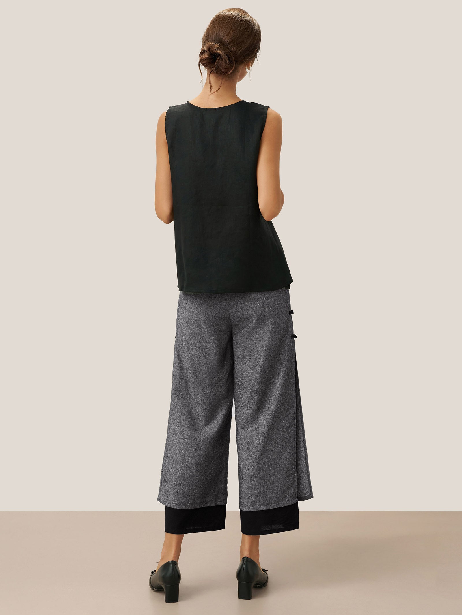 Linen Double Layer Handmade Capri Pants STELLA