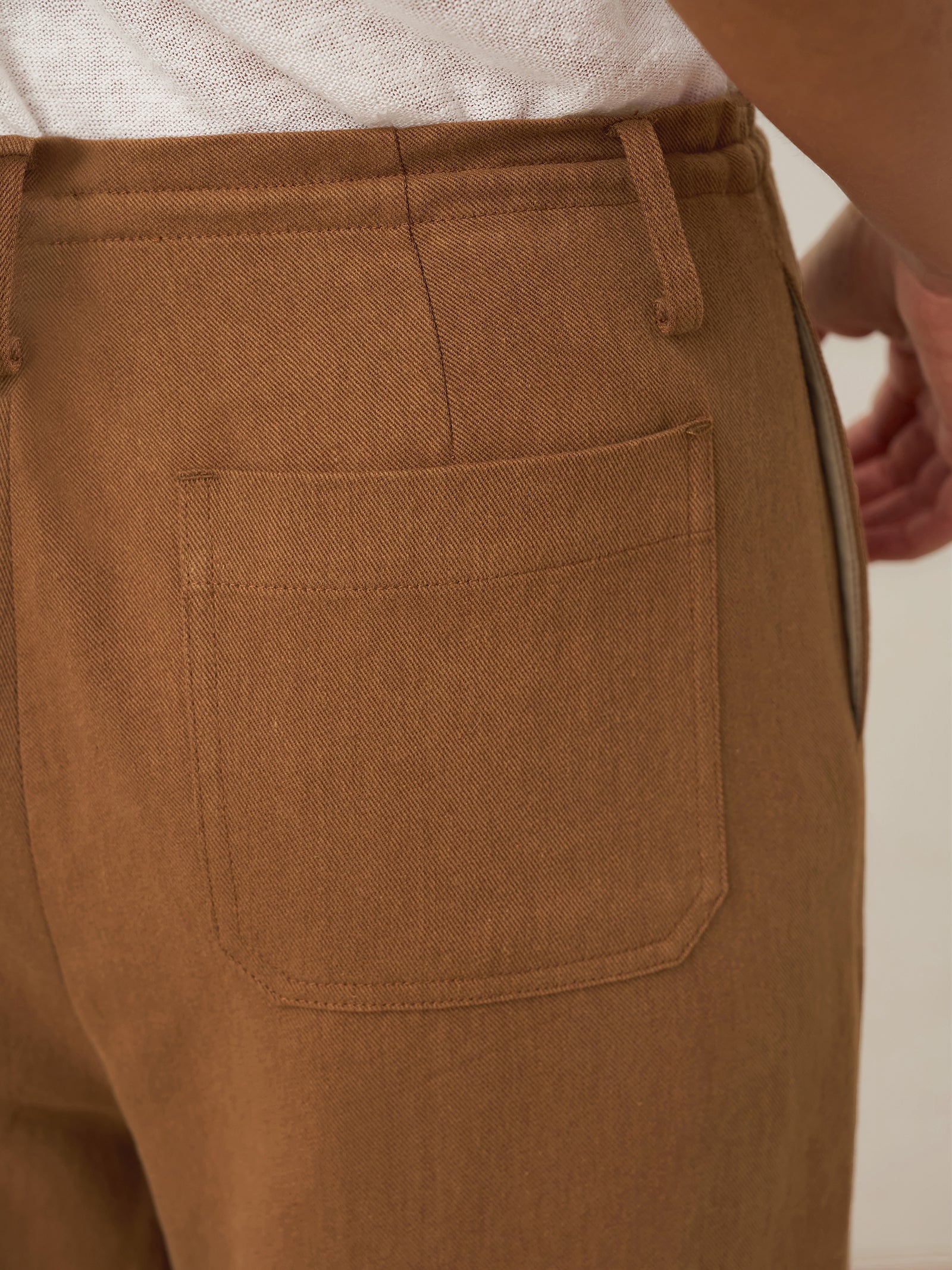 Tencel Linen Drawstring Straight Leg Pants