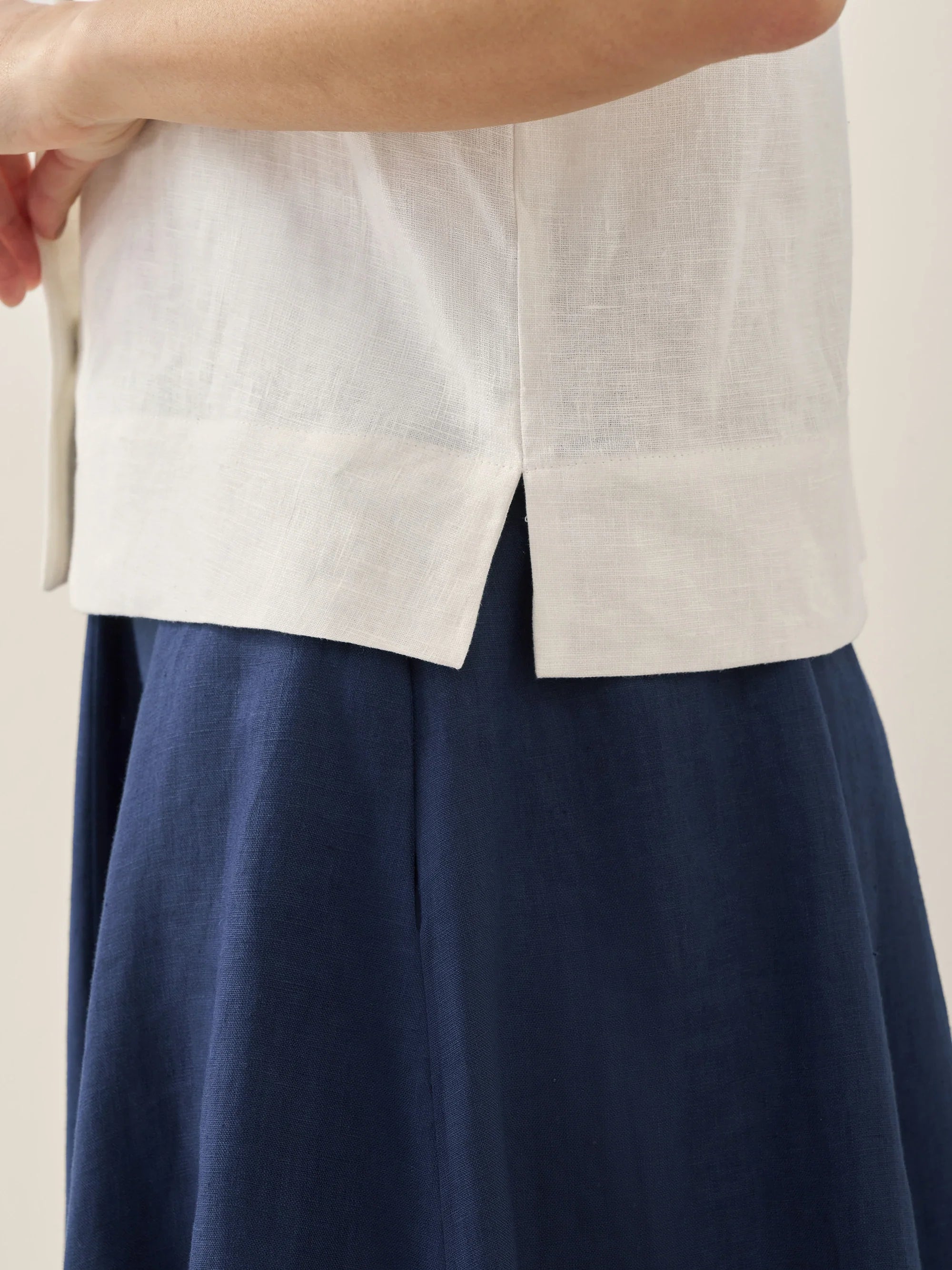 100% Linen Button-Up Short Sleeve Shirt ORENDA