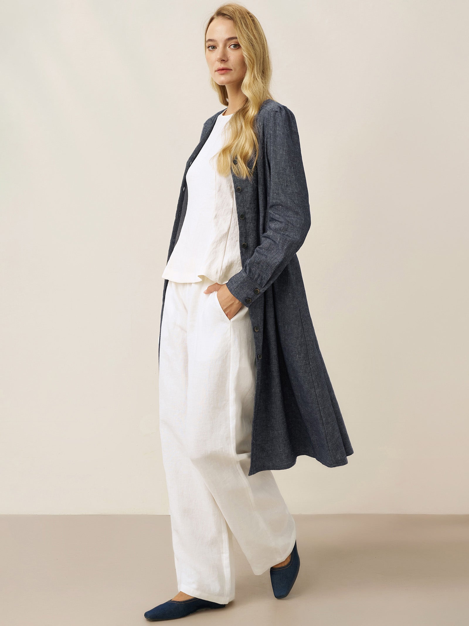 Linen Denim Texture Jacket Dress HANNAH