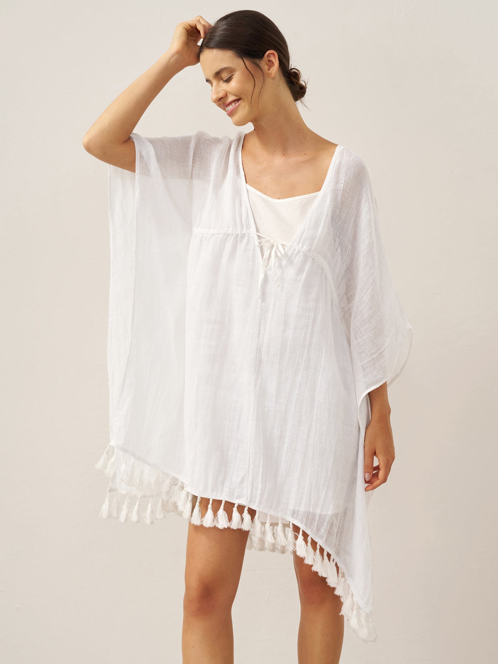 Linen V-Neck Cover-Up and Slip Dress Set CASS