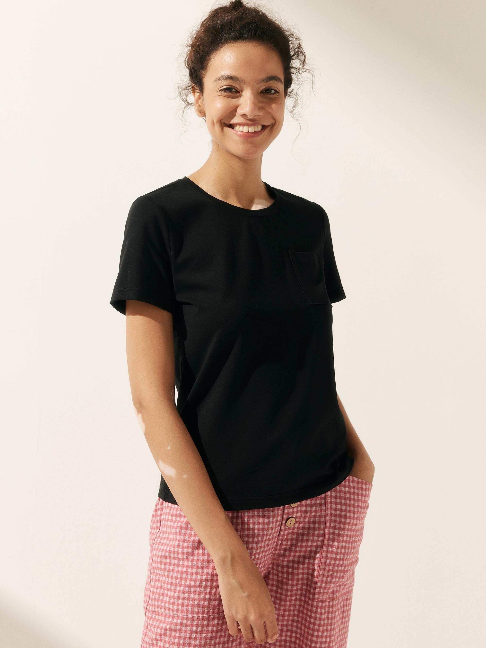 Stretch-Knit Bamboo Classic Basic Tee BELLE