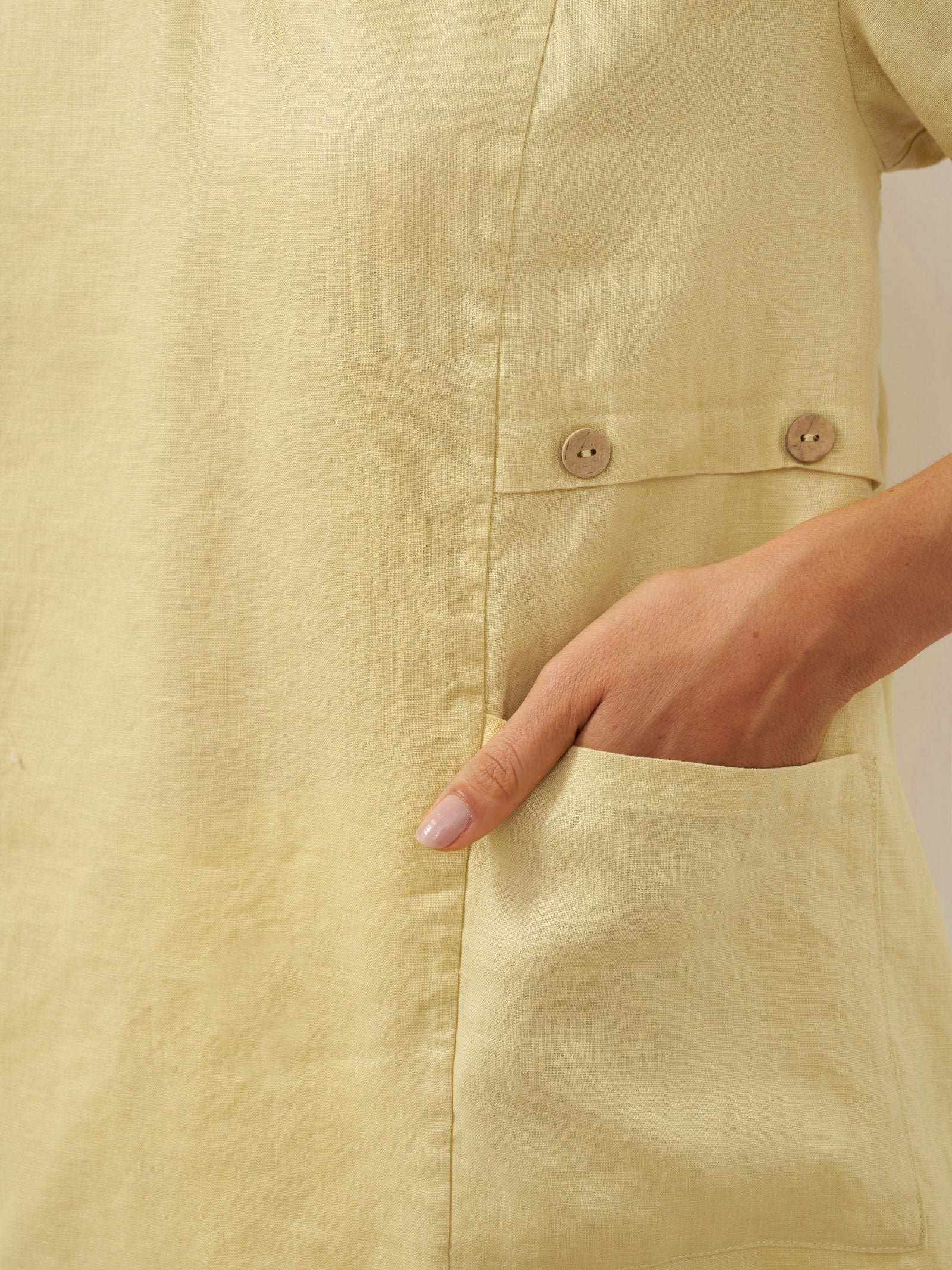 100% Linen Asymmetric Hem Long Top ISLA