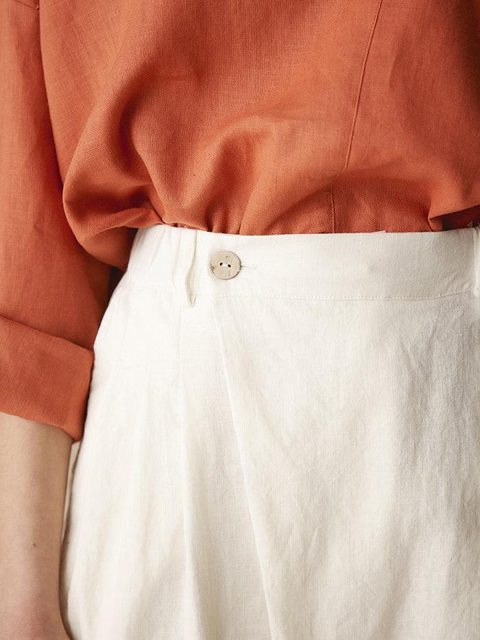 Linen Tailored Cropped Trousers CECILIA