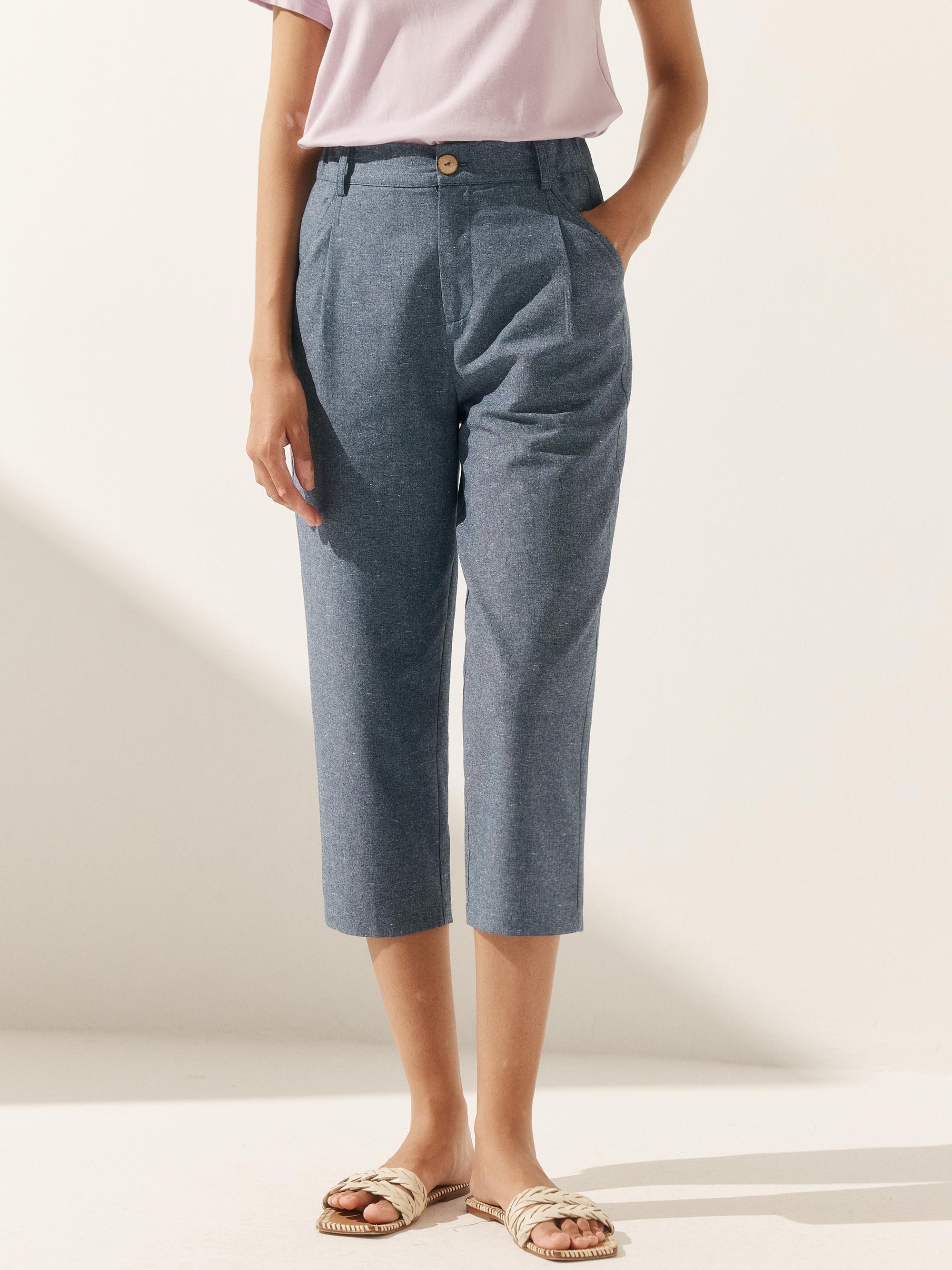 Linen Easy Elastic Waist Pants