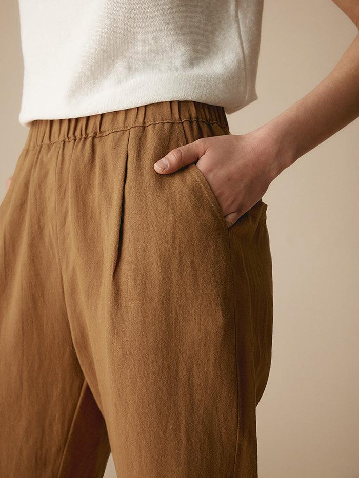 100% Linen Tapered Pants PATRICIA