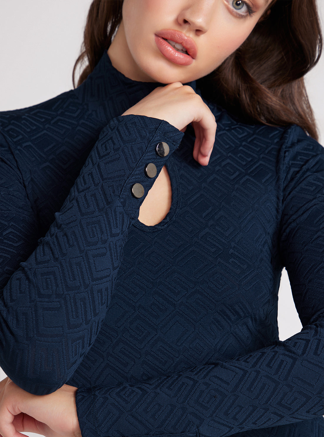 Navy Blue Clio Long Sleeve Top