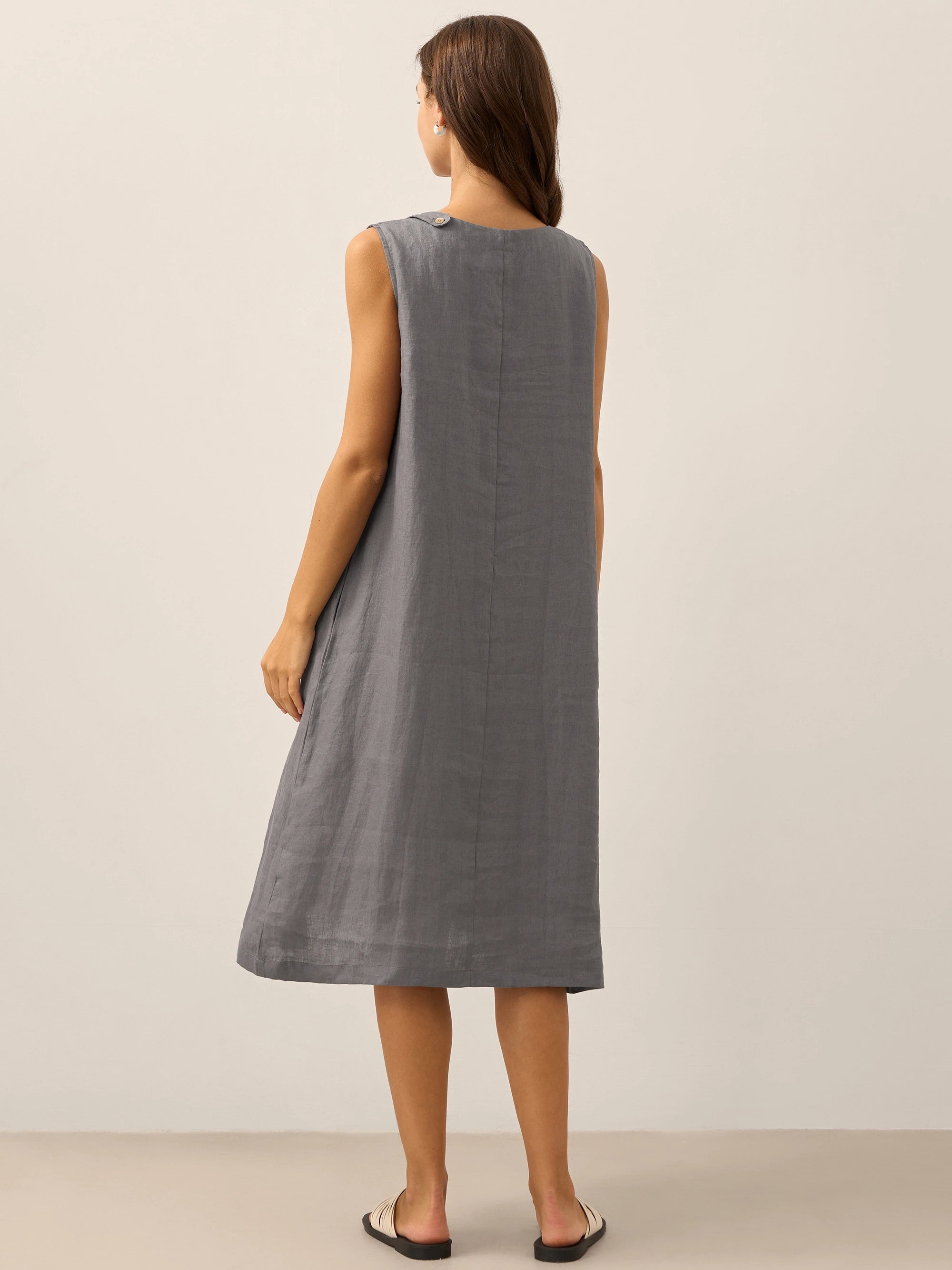 100% Linen Lightweight Sleeveless Dress SIENNA